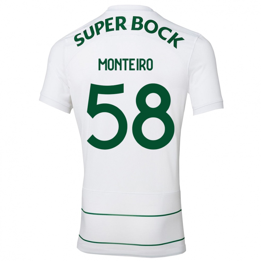 Moteriškas David Monteiro #58 Baltas Išvykos Marškinėliai 2023/24 T-Shirt