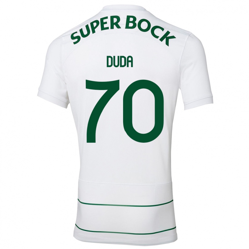 Moteriškas Dudá #70 Baltas Išvykos Marškinėliai 2023/24 T-Shirt