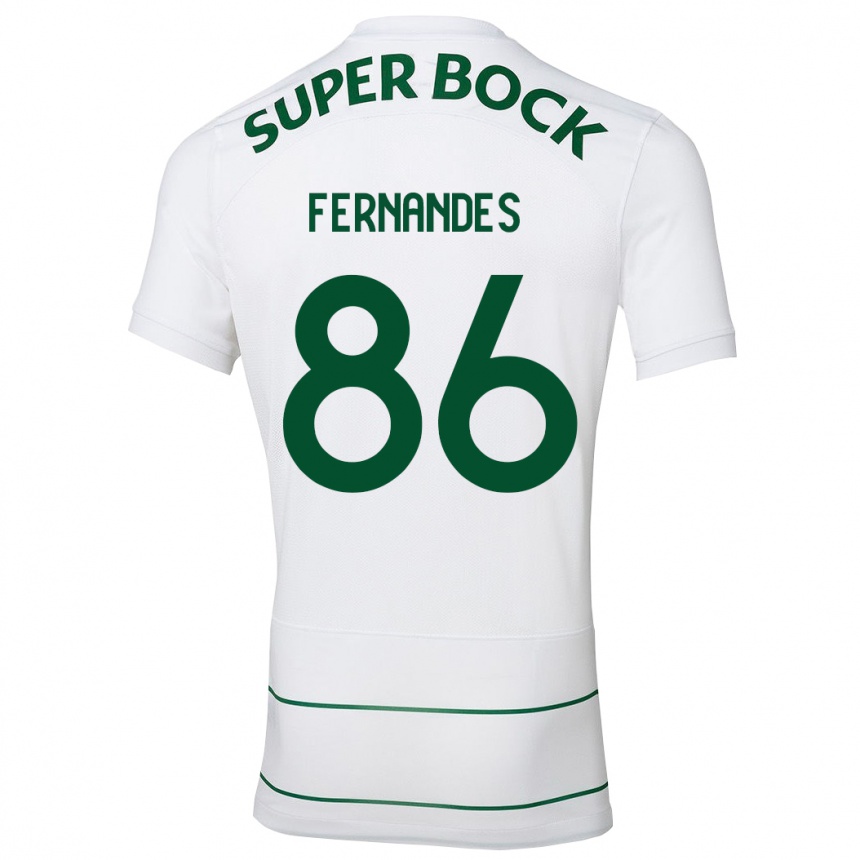 Moteriškas Emanuel Fernandes #86 Baltas Išvykos Marškinėliai 2023/24 T-Shirt