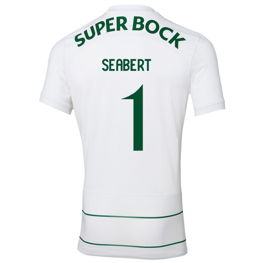 Moteriškas Hannah Grace Seabert #1 Baltas Išvykos Marškinėliai 2023/24 T-Shirt