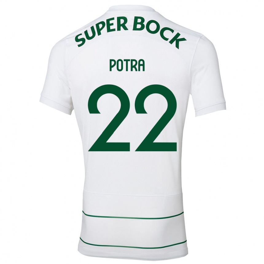 Moteriškas Catarina Sofia Branco Potra #22 Baltas Išvykos Marškinėliai 2023/24 T-Shirt