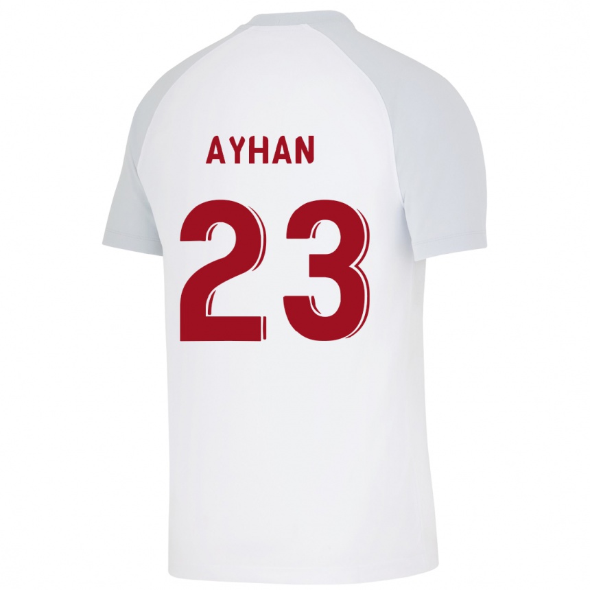 Moteriškas Kaan Ayhan #23 Baltas Išvykos Marškinėliai 2023/24 T-Shirt