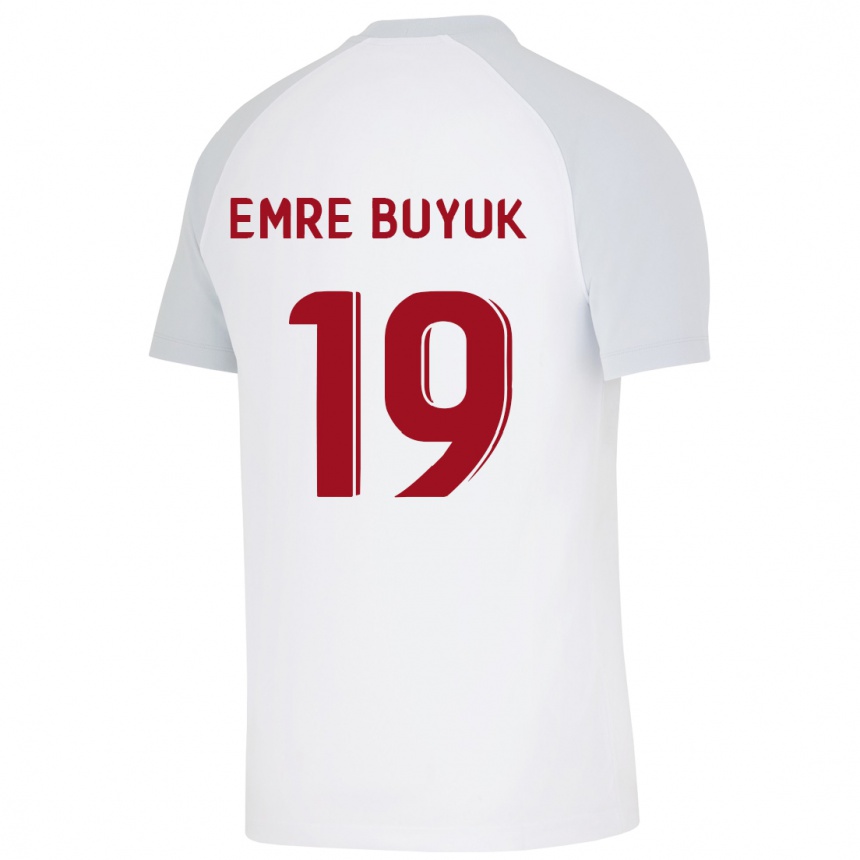 Moteriškas Enes Emre Büyük #19 Baltas Išvykos Marškinėliai 2023/24 T-Shirt