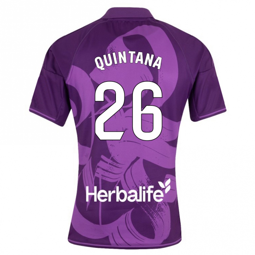 Moteriškas Alberto Quintana #26 Violetinė Išvykos Marškinėliai 2023/24 T-Shirt