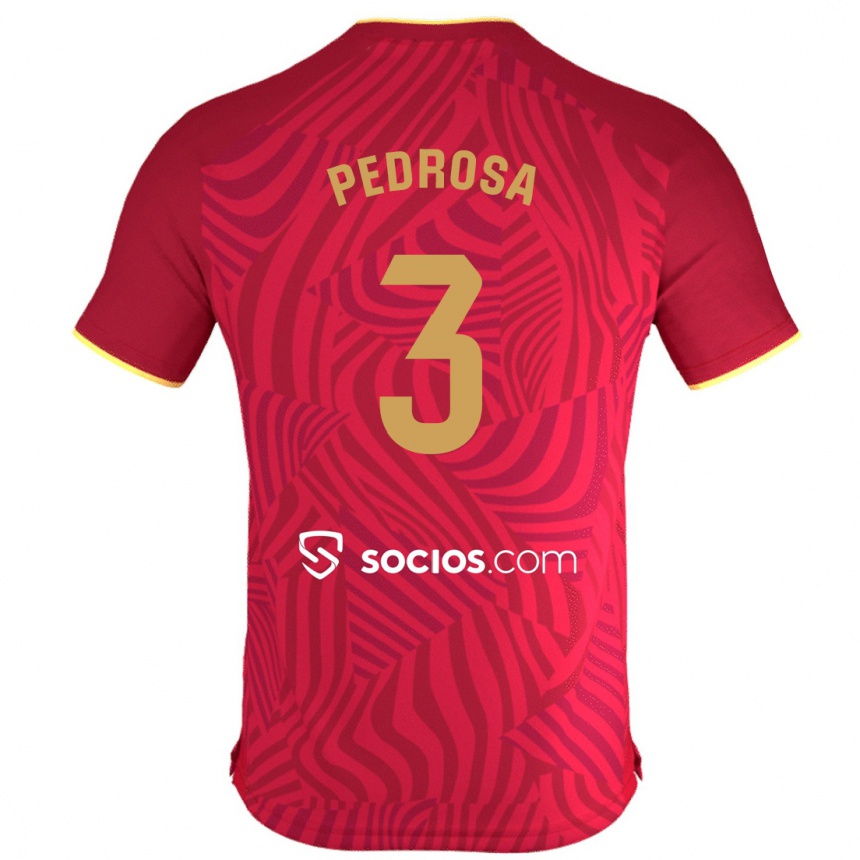 Moteriškas Adrià Pedrosa #3 Raudona Išvykos Marškinėliai 2023/24 T-Shirt