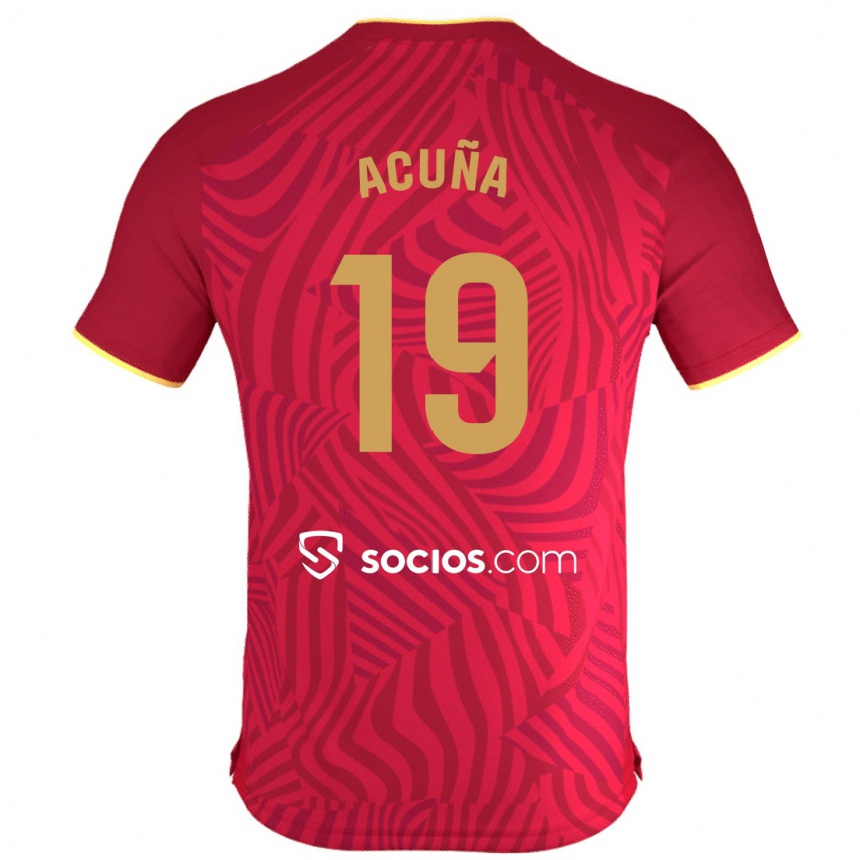 Moteriškas Marcos Acuña #19 Raudona Išvykos Marškinėliai 2023/24 T-Shirt