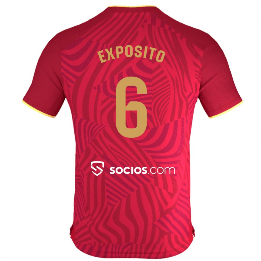 Moteriškas Marcelo Expósito #6 Raudona Išvykos Marškinėliai 2023/24 T-Shirt