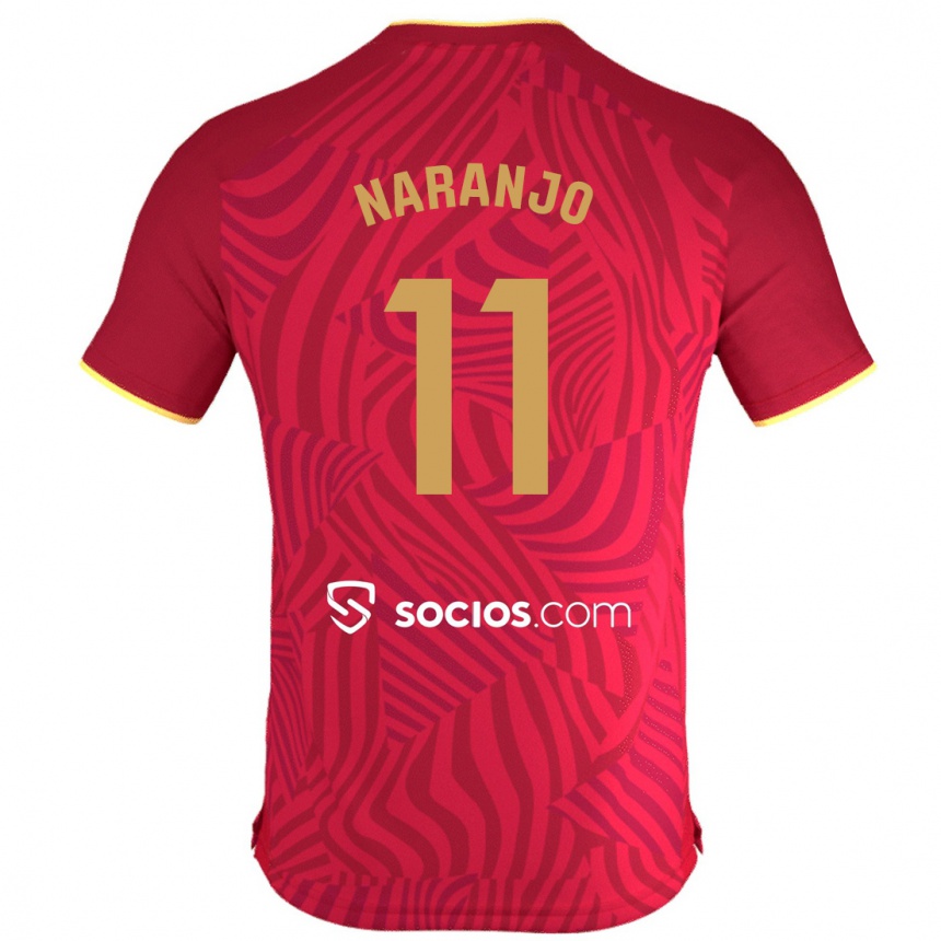 Moteriškas Mario Naranjo #11 Raudona Išvykos Marškinėliai 2023/24 T-Shirt