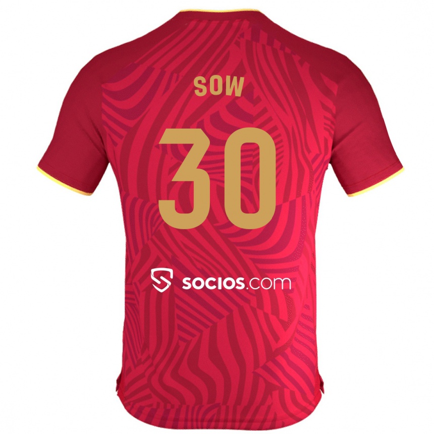 Moteriškas Ibrahima Sow #30 Raudona Išvykos Marškinėliai 2023/24 T-Shirt