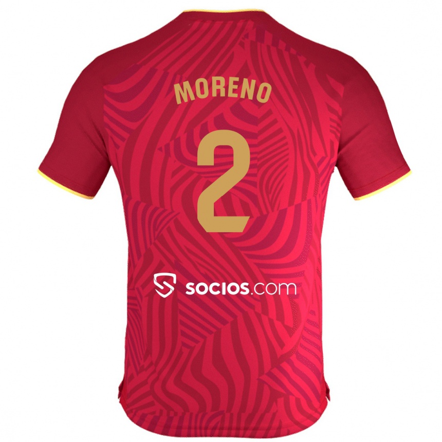 Moteriškas Jorge Moreno #2 Raudona Išvykos Marškinėliai 2023/24 T-Shirt