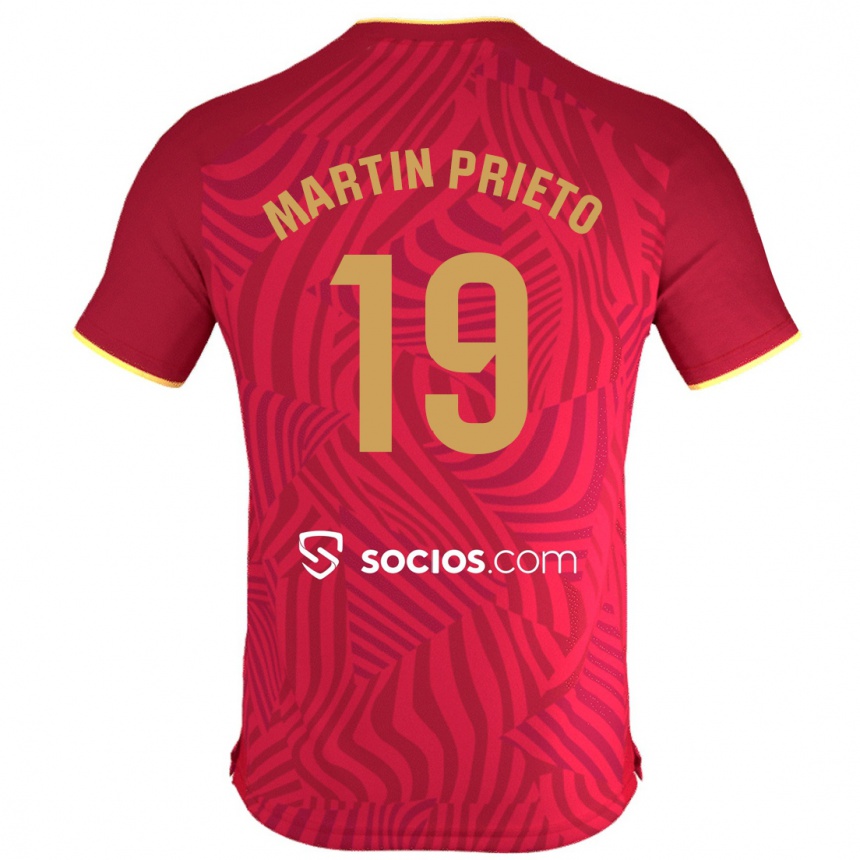 Moteriškas Cristina Martín-Prieto Gutiérrez #19 Raudona Išvykos Marškinėliai 2023/24 T-Shirt