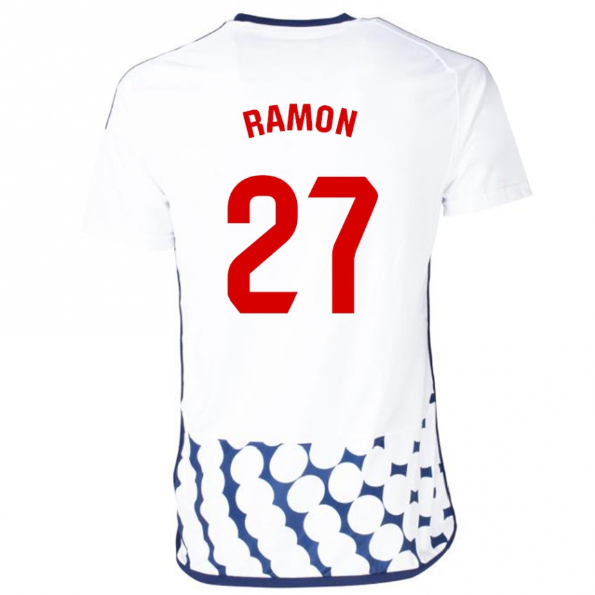 Moteriškas Pablo Ramón #27 Baltas Išvykos Marškinėliai 2023/24 T-Shirt