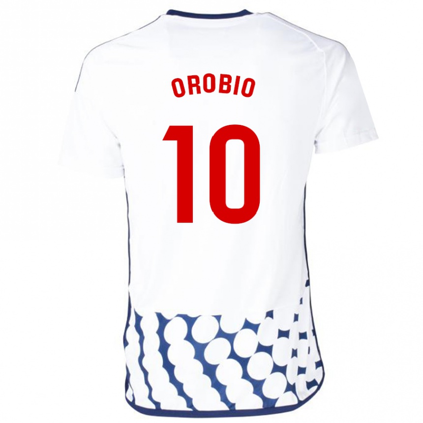 Moteriškas Ekhiotz Orobio #10 Baltas Išvykos Marškinėliai 2023/24 T-Shirt