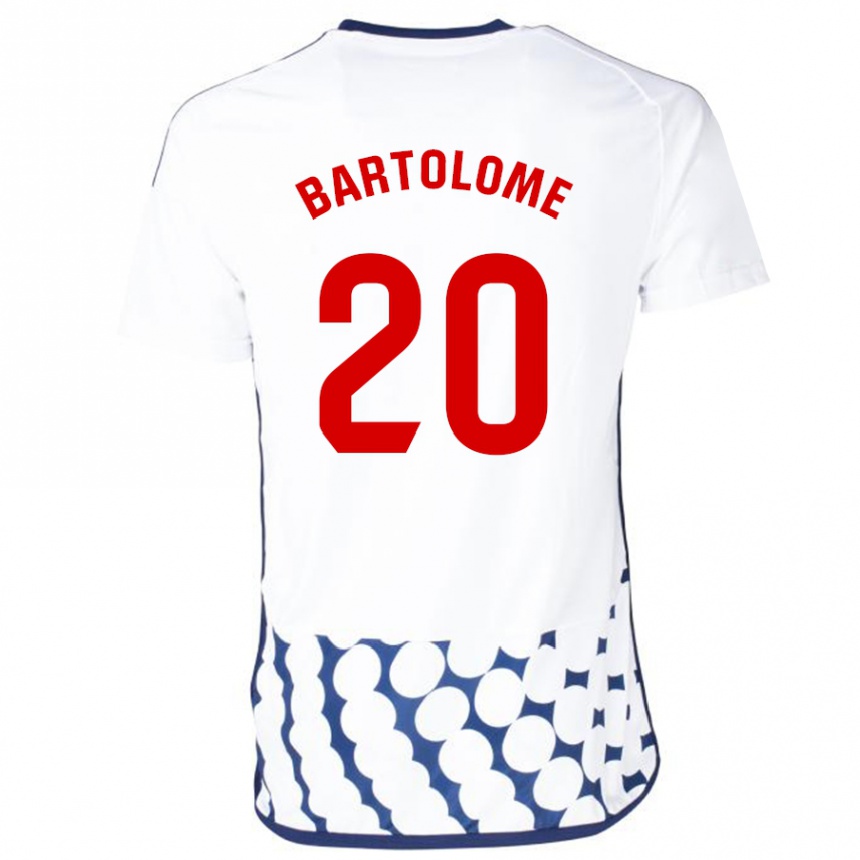 Moteriškas Diego Bartolomé #20 Baltas Išvykos Marškinėliai 2023/24 T-Shirt