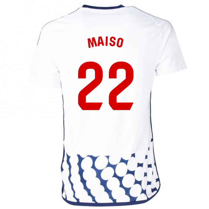 Moteriškas Álvaro Maiso #22 Baltas Išvykos Marškinėliai 2023/24 T-Shirt