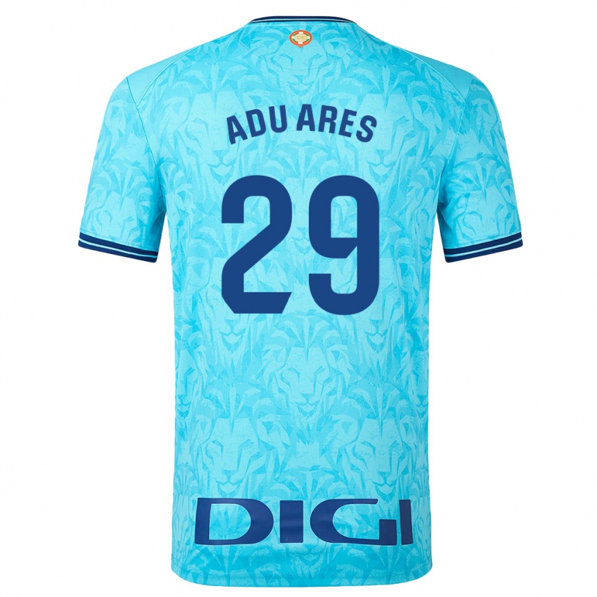 Moteriškas Adu Ares #29 Dangaus Mėlynumo Išvykos Marškinėliai 2023/24 T-Shirt
