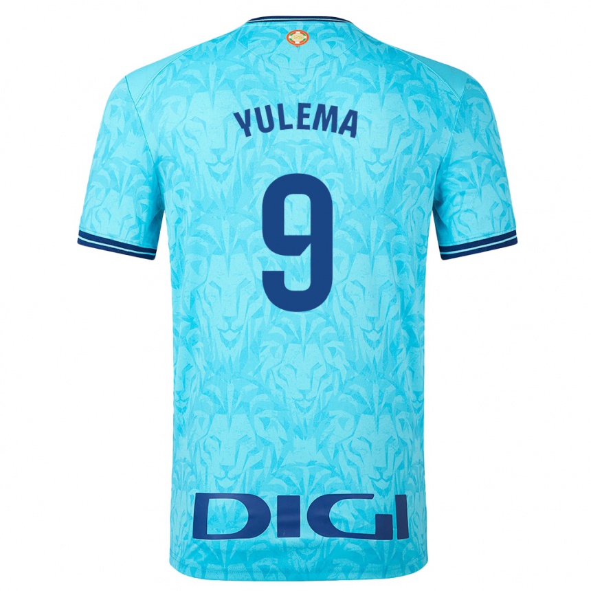 Moteriškas Yulema Corres Somovilla #9 Dangaus Mėlynumo Išvykos Marškinėliai 2023/24 T-Shirt