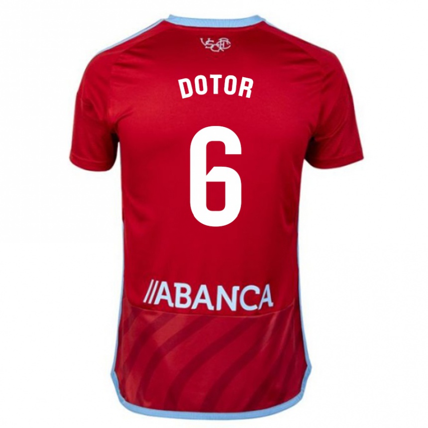 Moteriškas Carlos Dotor #6 Raudona Išvykos Marškinėliai 2023/24 T-Shirt