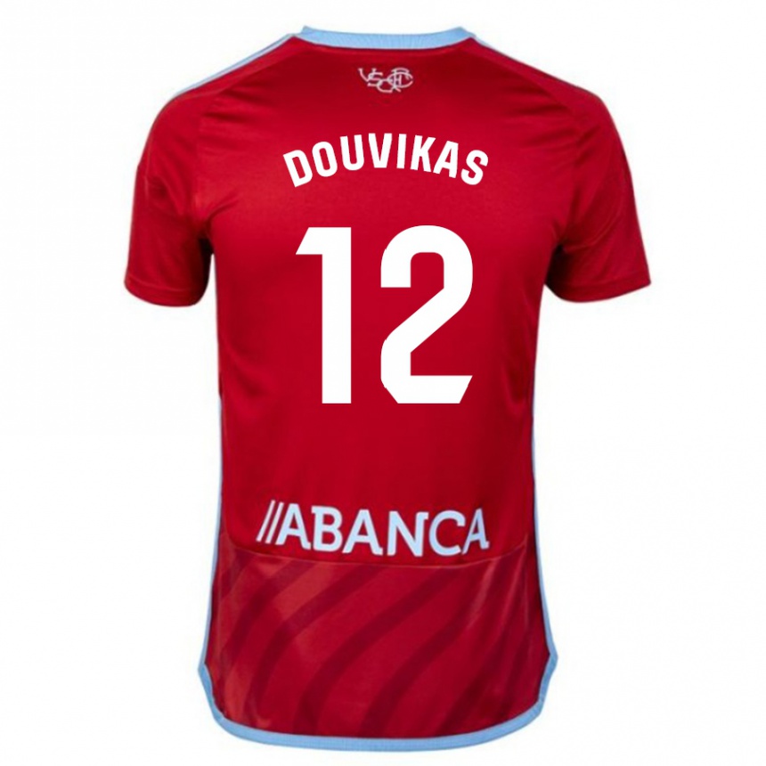 Moteriškas Anastasios Douvikas #12 Raudona Išvykos Marškinėliai 2023/24 T-Shirt