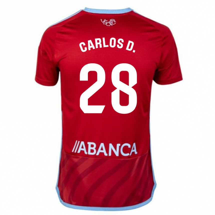 Moteriškas Carlos Domínguez #28 Raudona Išvykos Marškinėliai 2023/24 T-Shirt