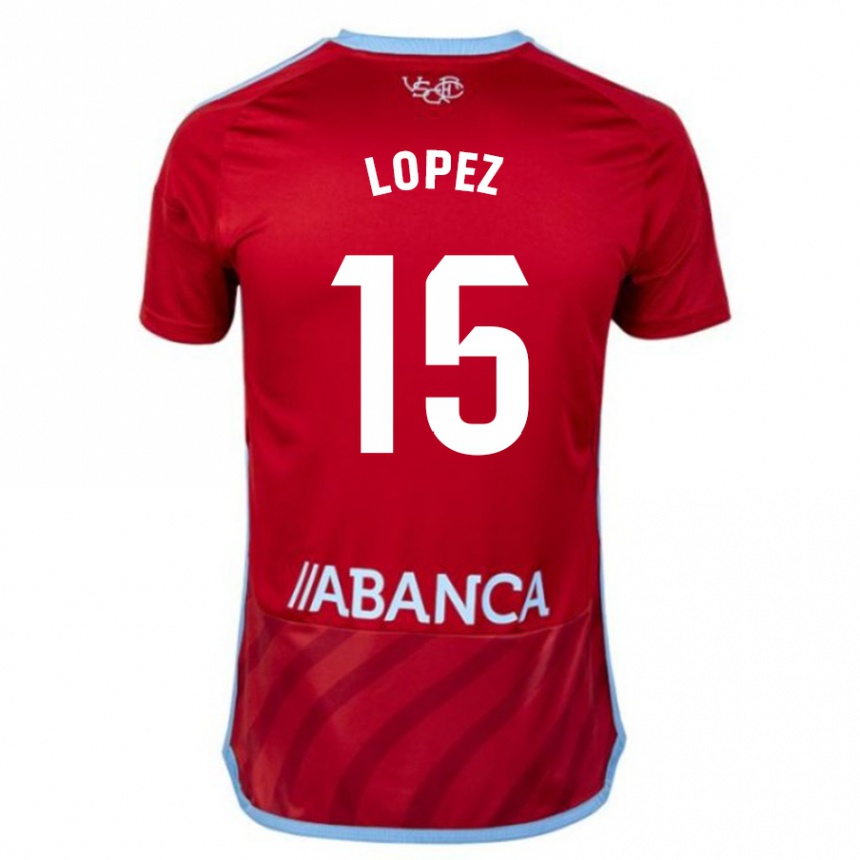 Moteriškas Fer López #15 Raudona Išvykos Marškinėliai 2023/24 T-Shirt