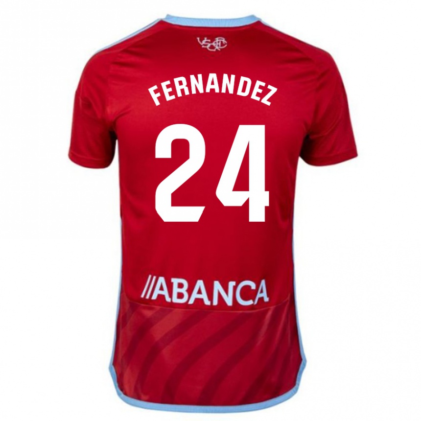 Moteriškas César Fernández #24 Raudona Išvykos Marškinėliai 2023/24 T-Shirt