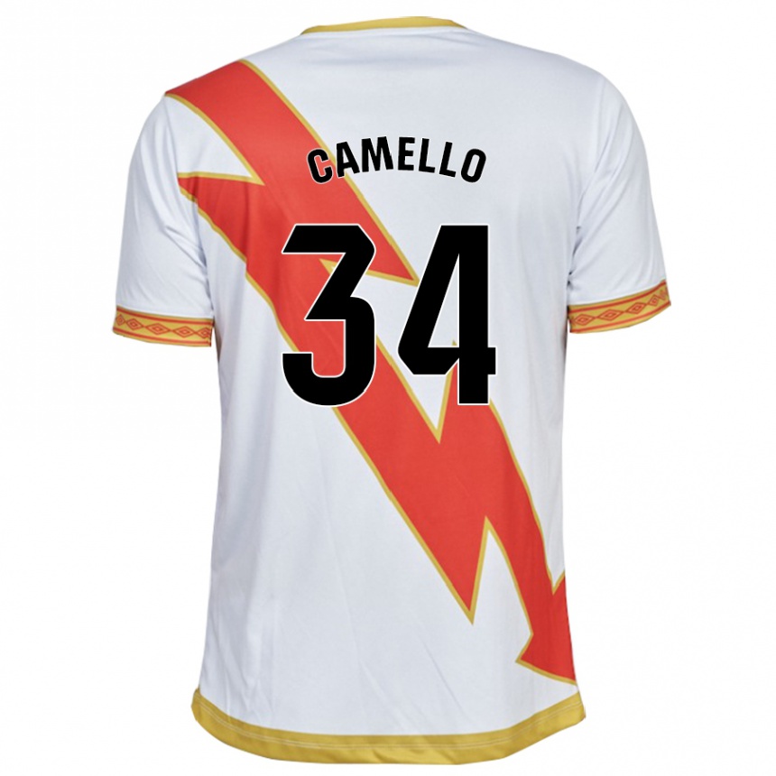 Vaikiškas Sergio Camello #34 Baltas Namų Marškinėliai 2023/24 T-Shirt