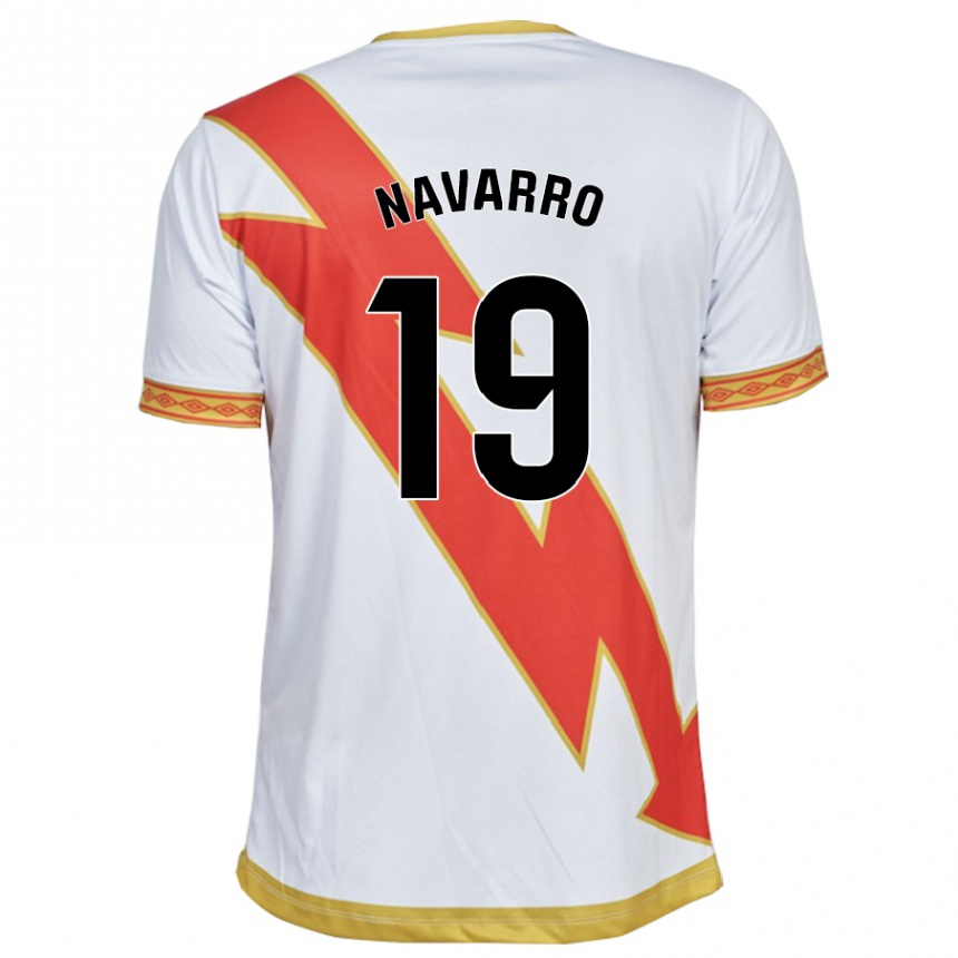 Vaikiškas Manu Navarro #19 Baltas Namų Marškinėliai 2023/24 T-Shirt