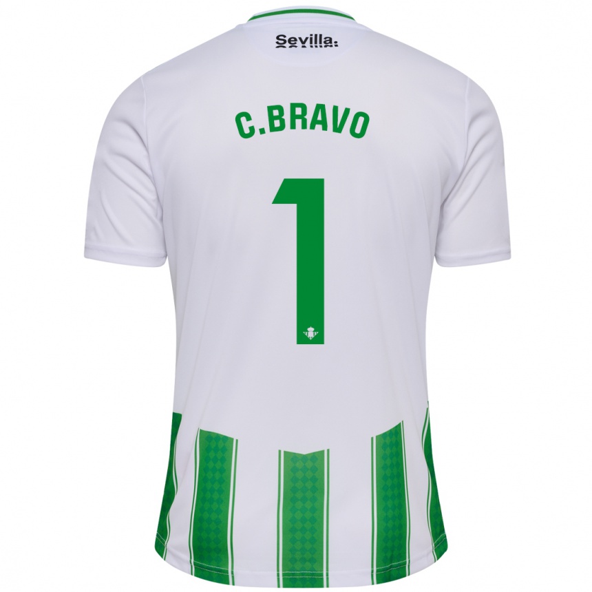 Vaikiškas Claudio Bravo #1 Baltas Namų Marškinėliai 2023/24 T-Shirt