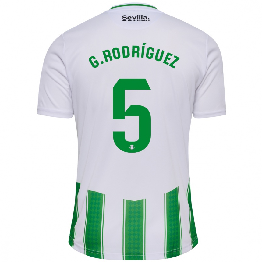 Vaikiškas Guido Rodríguez #5 Baltas Namų Marškinėliai 2023/24 T-Shirt