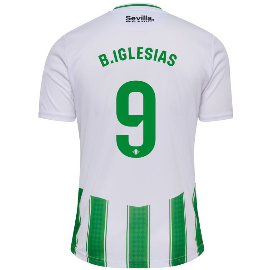 Vaikiškas Borja Iglesias #9 Baltas Namų Marškinėliai 2023/24 T-Shirt