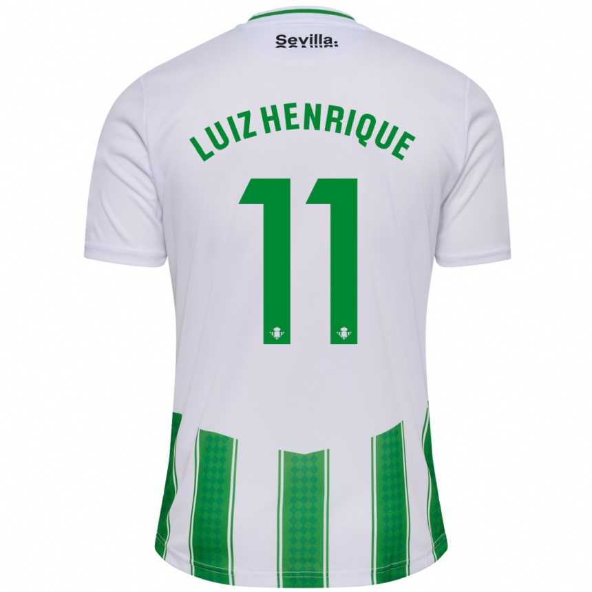 Vaikiškas Luiz Henrique #11 Baltas Namų Marškinėliai 2023/24 T-Shirt