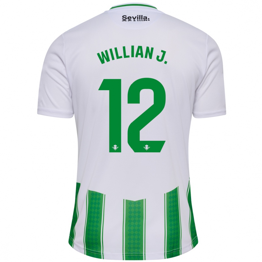 Vaikiškas Willian José #12 Baltas Namų Marškinėliai 2023/24 T-Shirt