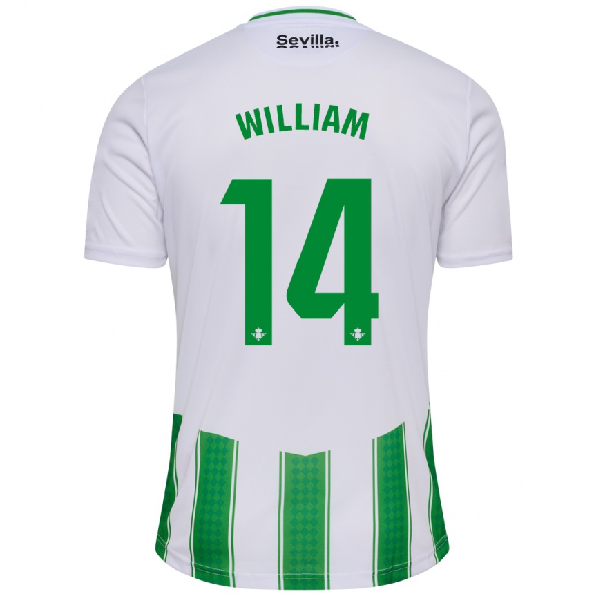 Vaikiškas William Carvalho #14 Baltas Namų Marškinėliai 2023/24 T-Shirt