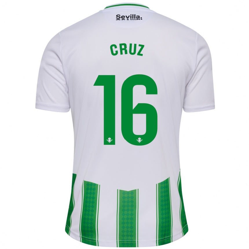 Vaikiškas Juan Cruz #16 Baltas Namų Marškinėliai 2023/24 T-Shirt