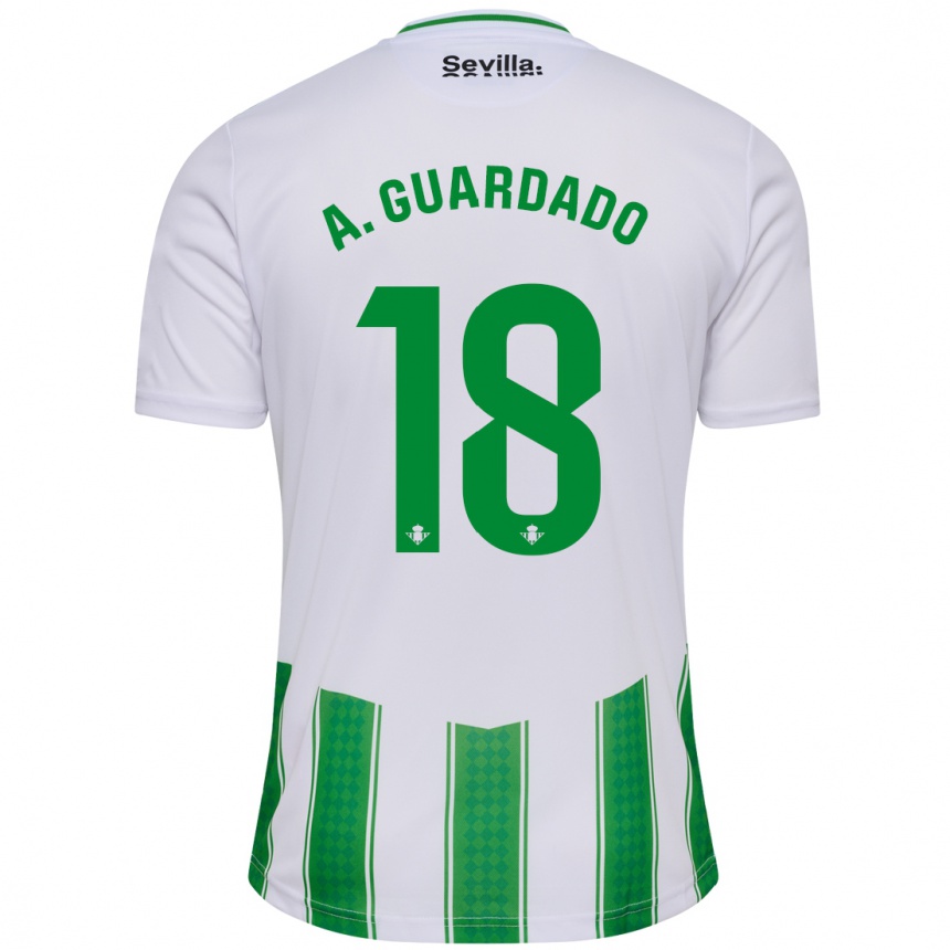 Vaikiškas Andrés Guardado #18 Baltas Namų Marškinėliai 2023/24 T-Shirt