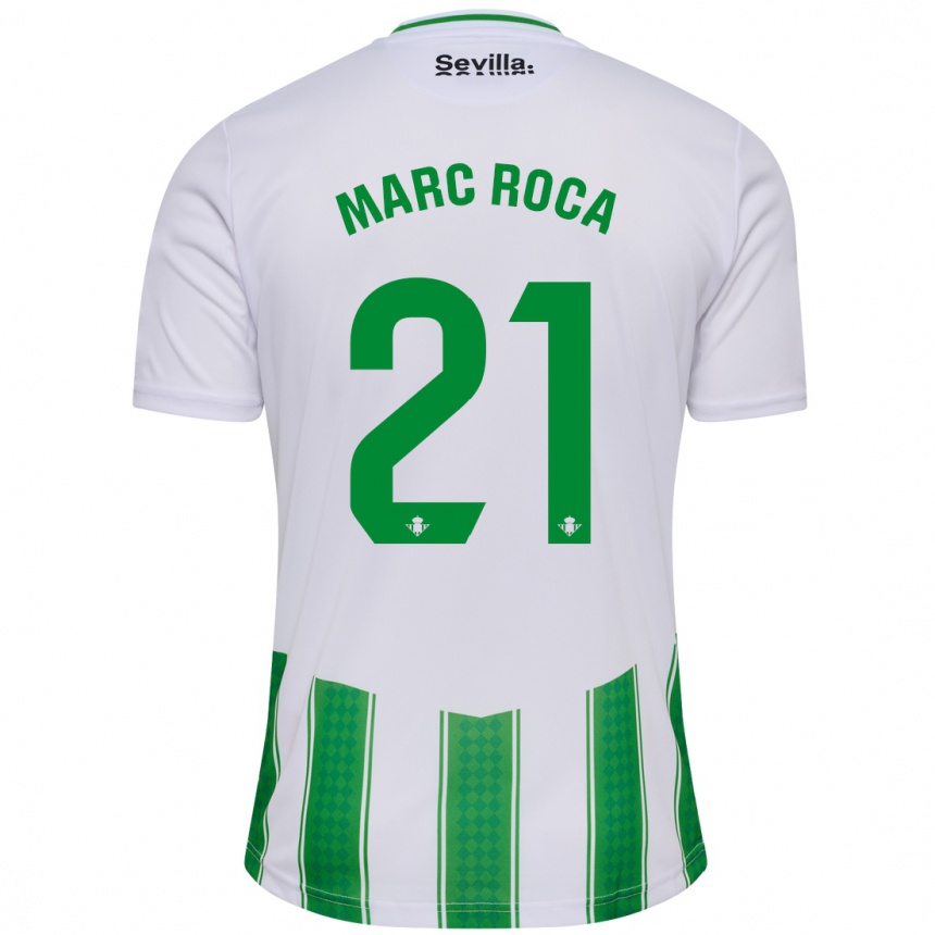 Vaikiškas Marc Roca #21 Baltas Namų Marškinėliai 2023/24 T-Shirt