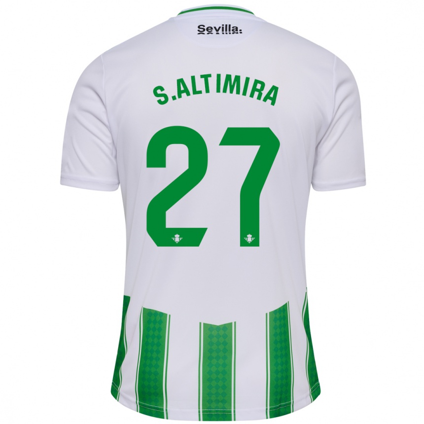 Vaikiškas Sergi Altimira #27 Baltas Namų Marškinėliai 2023/24 T-Shirt