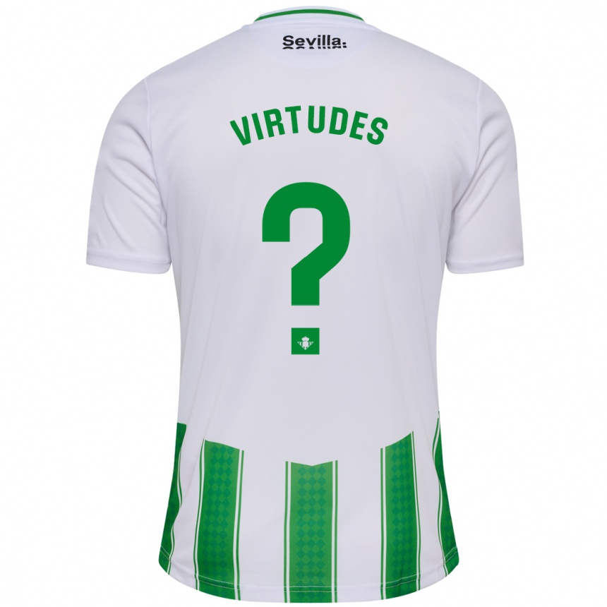 Vaikiškas Adrián Virtudes #0 Baltas Namų Marškinėliai 2023/24 T-Shirt