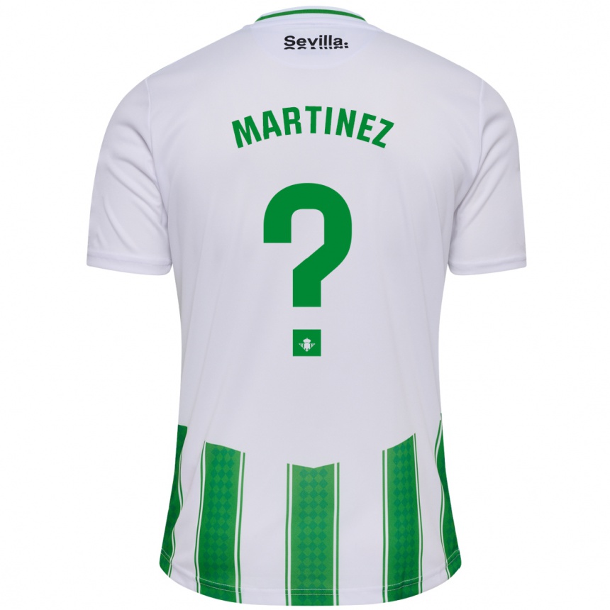 Vaikiškas Pablo Martínez #0 Baltas Namų Marškinėliai 2023/24 T-Shirt