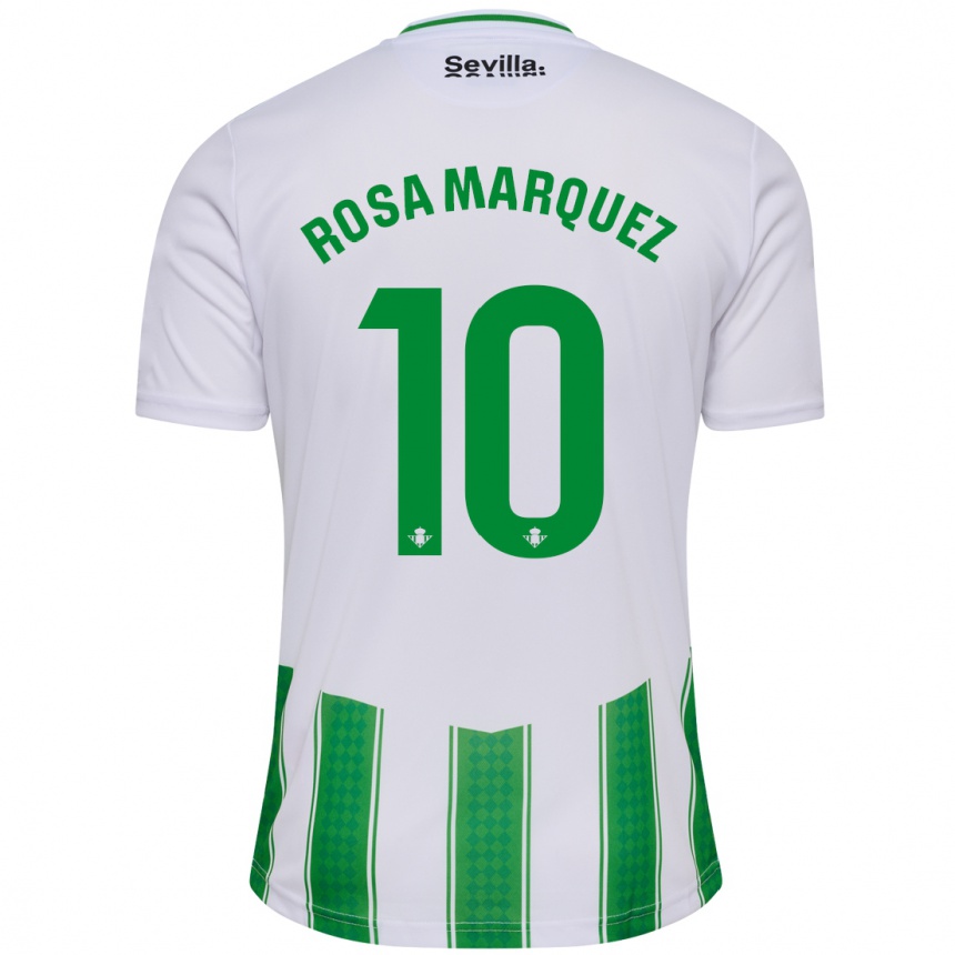 Vaikiškas Rosa Márquez Baena #10 Baltas Namų Marškinėliai 2023/24 T-Shirt