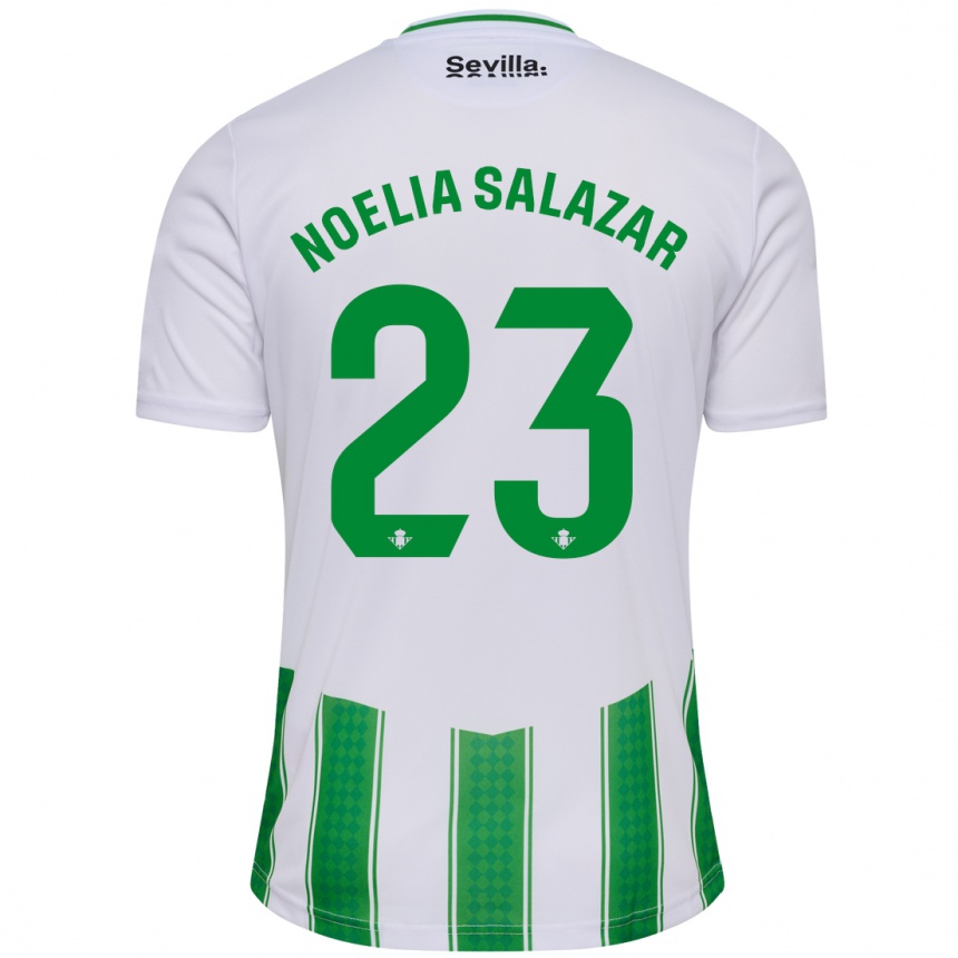 Vaikiškas Noelia Salazar #23 Baltas Namų Marškinėliai 2023/24 T-Shirt