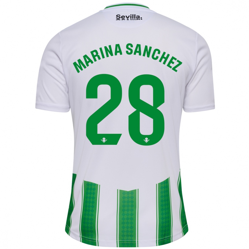 Vaikiškas Marina Sánchez #28 Baltas Namų Marškinėliai 2023/24 T-Shirt