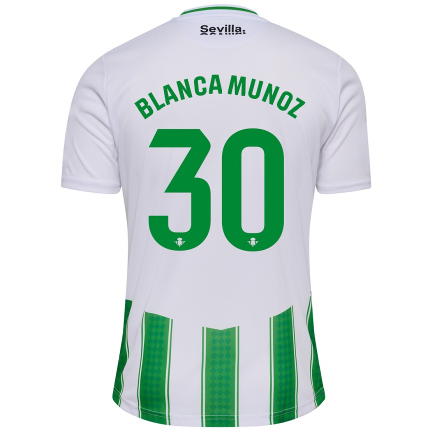 Vaikiškas Blanca Muñoz #30 Baltas Namų Marškinėliai 2023/24 T-Shirt