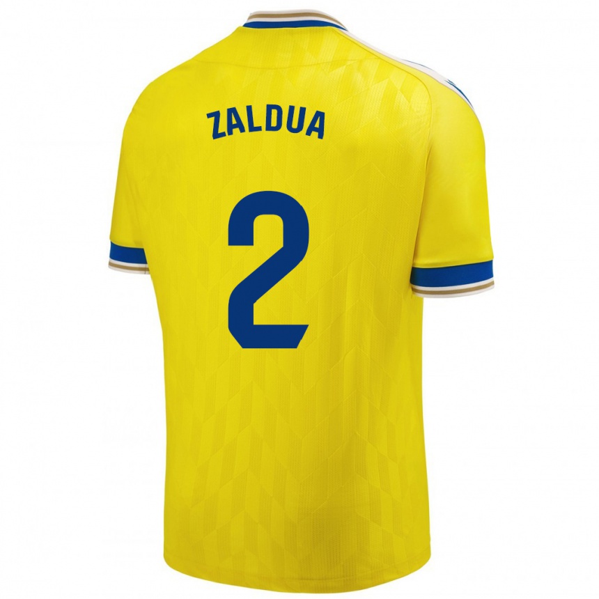 Vaikiškas Joseba Zaldua #2 Geltona Namų Marškinėliai 2023/24 T-Shirt