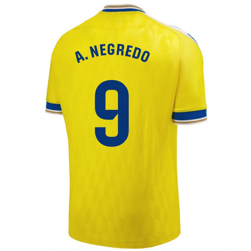 Vaikiškas Álvaro Negredo #9 Geltona Namų Marškinėliai 2023/24 T-Shirt