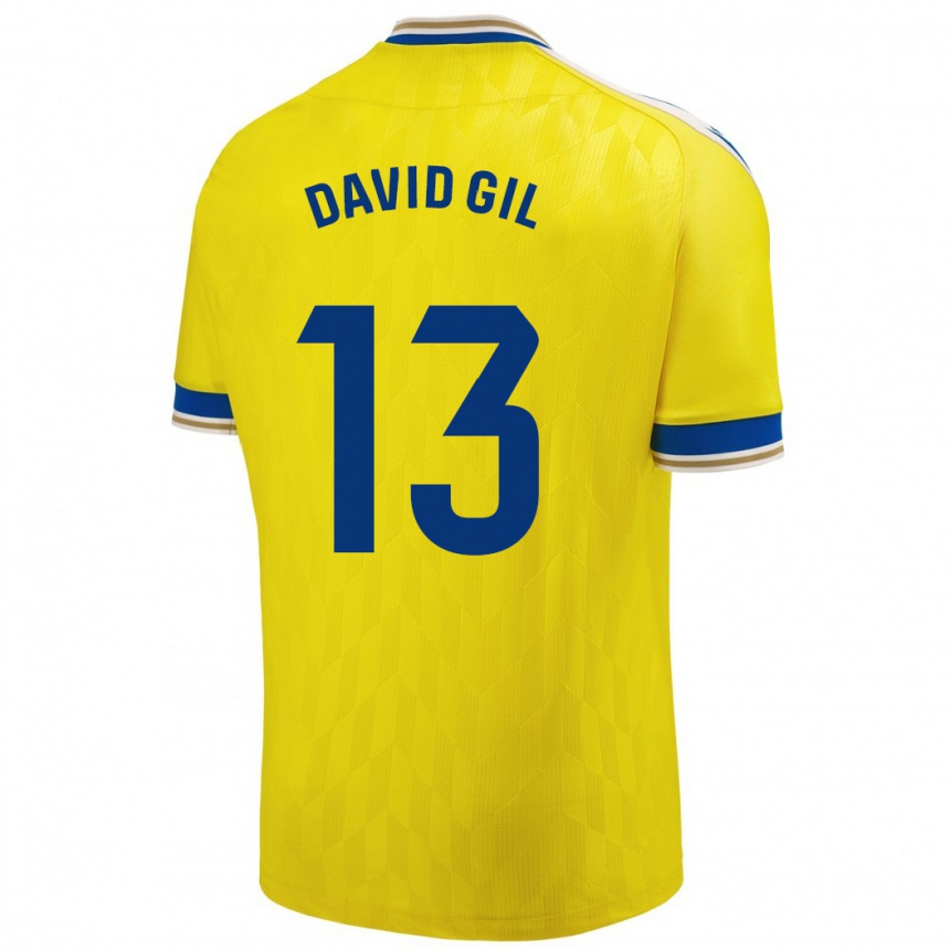 Vaikiškas David Gil #13 Geltona Namų Marškinėliai 2023/24 T-Shirt