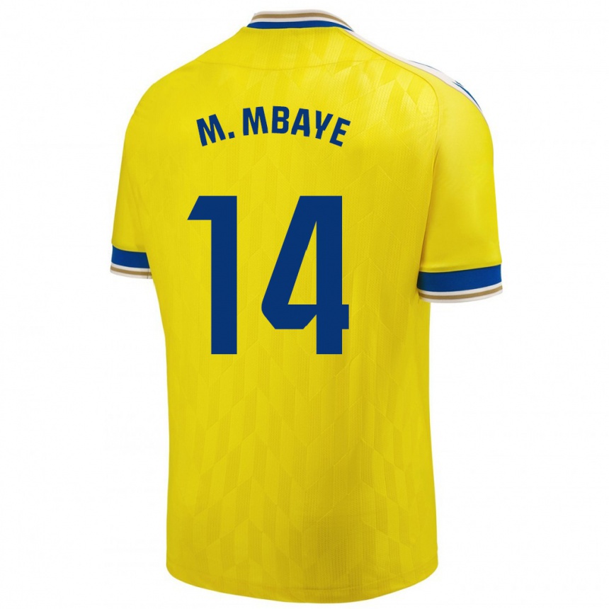 Vaikiškas Momo Mbaye #14 Geltona Namų Marškinėliai 2023/24 T-Shirt