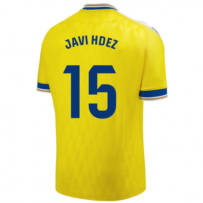 Vaikiškas Javi Hernández #15 Geltona Namų Marškinėliai 2023/24 T-Shirt