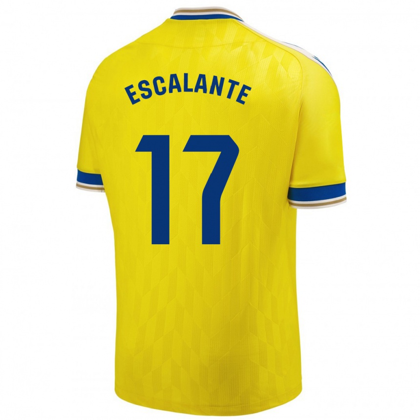 Vaikiškas Gonzalo Escalante #17 Geltona Namų Marškinėliai 2023/24 T-Shirt